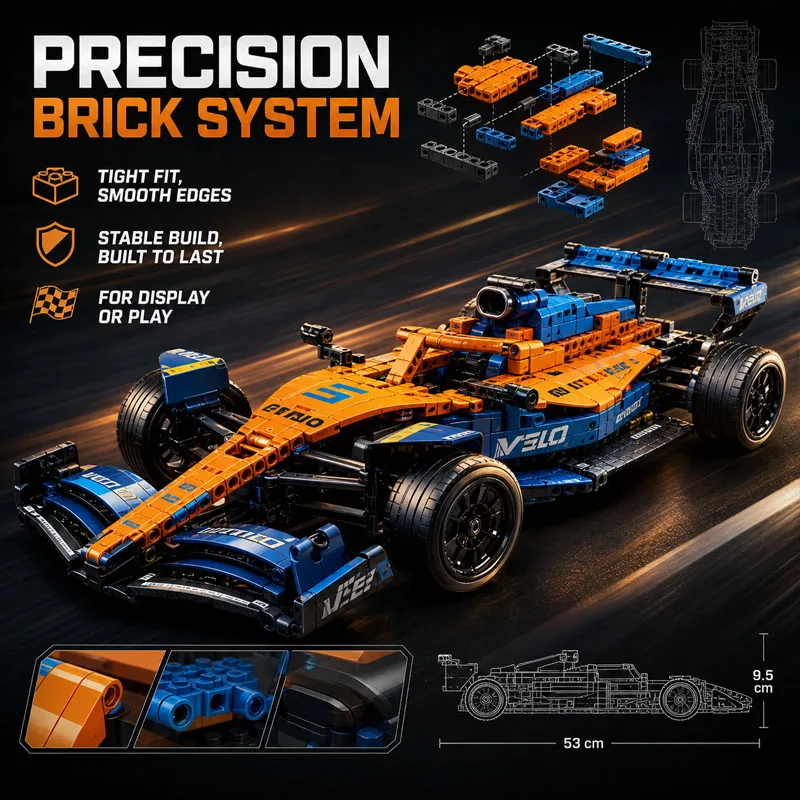 Formel-Rennwagen-Bausatz mit Aerodynamischem Design, Funktioneller Lenkung und Mechanischem Modell als Weihnachtsgeschenk – Detail 5