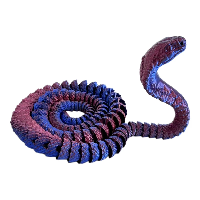 3D Printed Cobra,3D Printed Articulated Cobra, Posable Flexible Cobra Toys Easy Install Easy To Use C