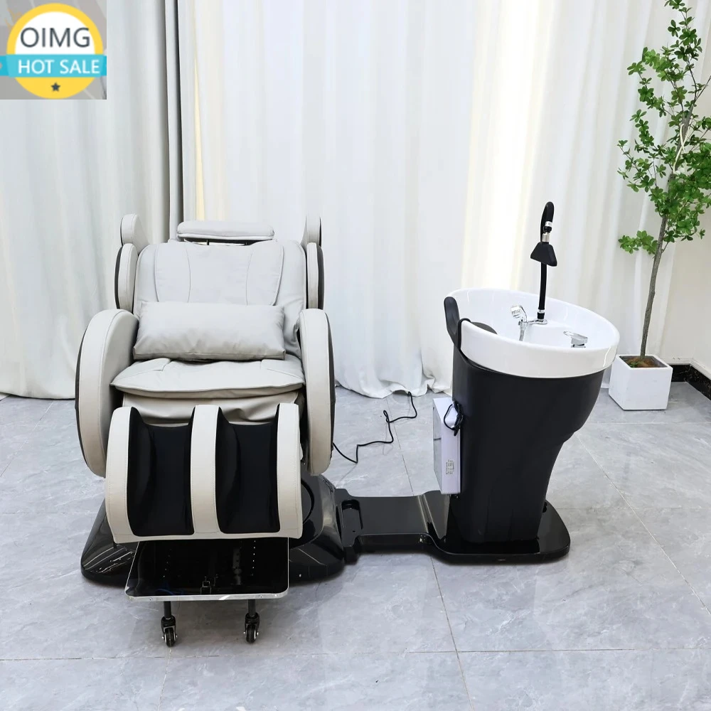 Hair Washing Equipment Shampoo Bed Backwash Shampoo Chair Hairdressing Washing Unit with Leg Massage