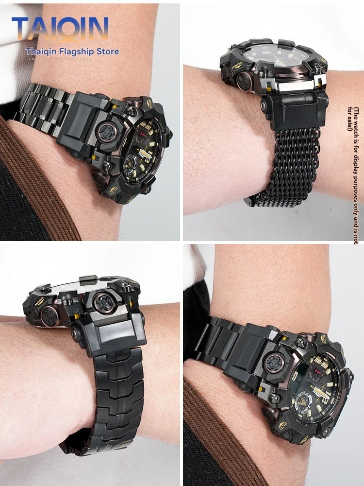Lengthen stainless steel WatchBand For Casio G-SHOCK 5713 Big Mud King third Generation GWG-B1000 Modification Metal watch strap