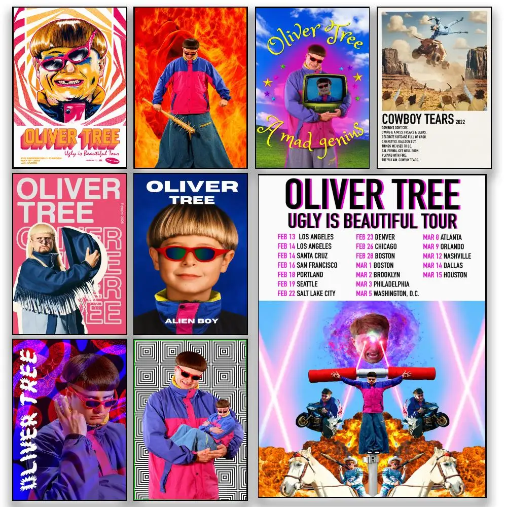 Music O-Oliver Tree Alternative Pop Singer Poster HD Wall Decor for Bedroom Living Room Dorm Bar Cafe Office Gift