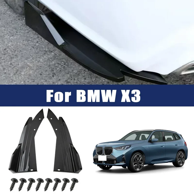 

2pcs Car Rear Bumper Spoiler Lip Carbon Fiber Wing Trim Protection Anti-crash Diffuser Side Skirt Wrap Angle Splitter For BMW X3