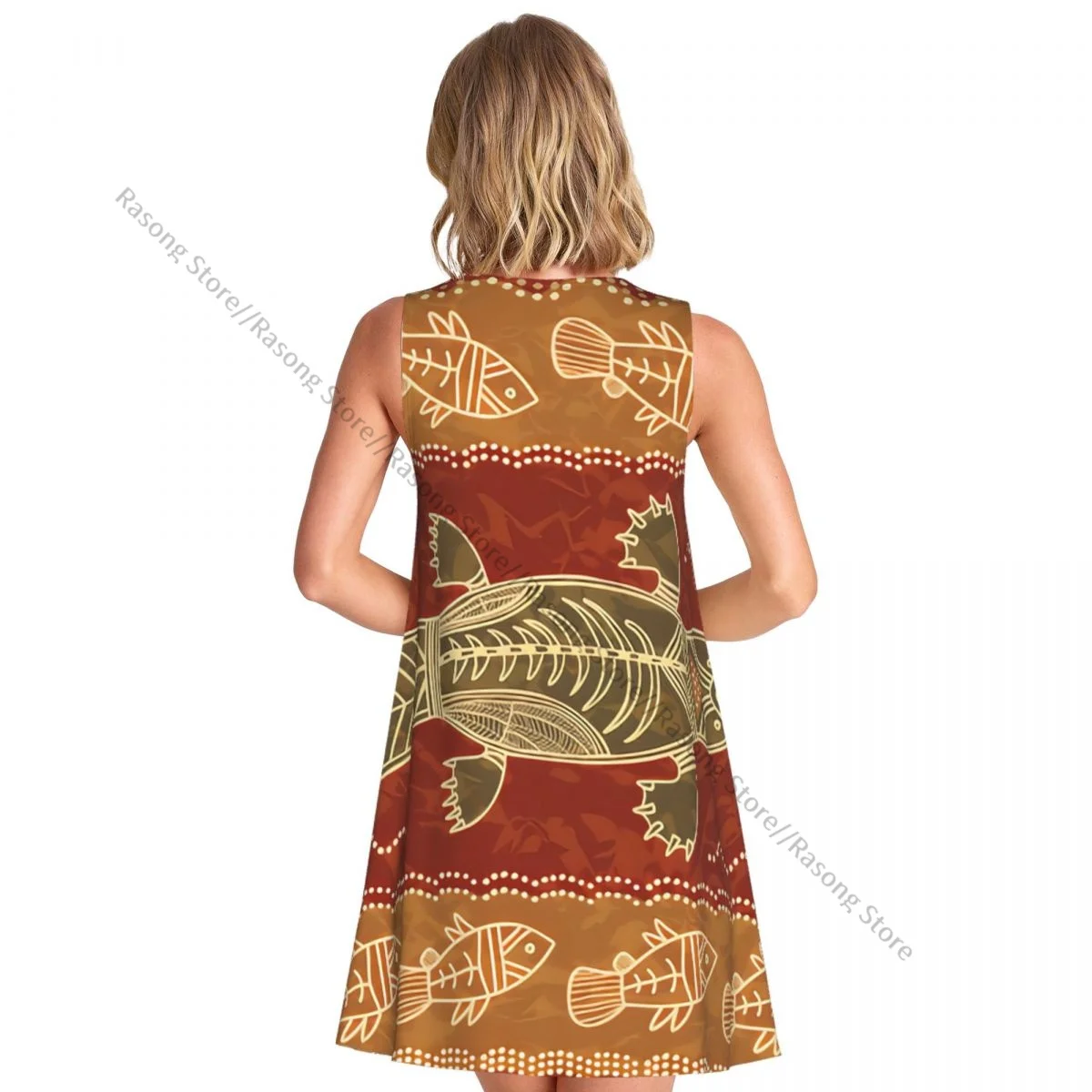 فستان نسائي صيفي كاجوال تي شيرت فساتين شاطئ تغطي خلد الماء وفستان خزان الأسماك