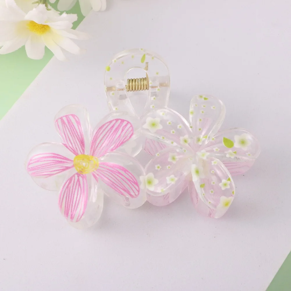 مشبك شعر على شكل زهرة البيض المزدوج مشبك شعر حلو للنساء رأس خلفي إكسسوارات شعر شعبية عبر الحدود رائجة البيع #4