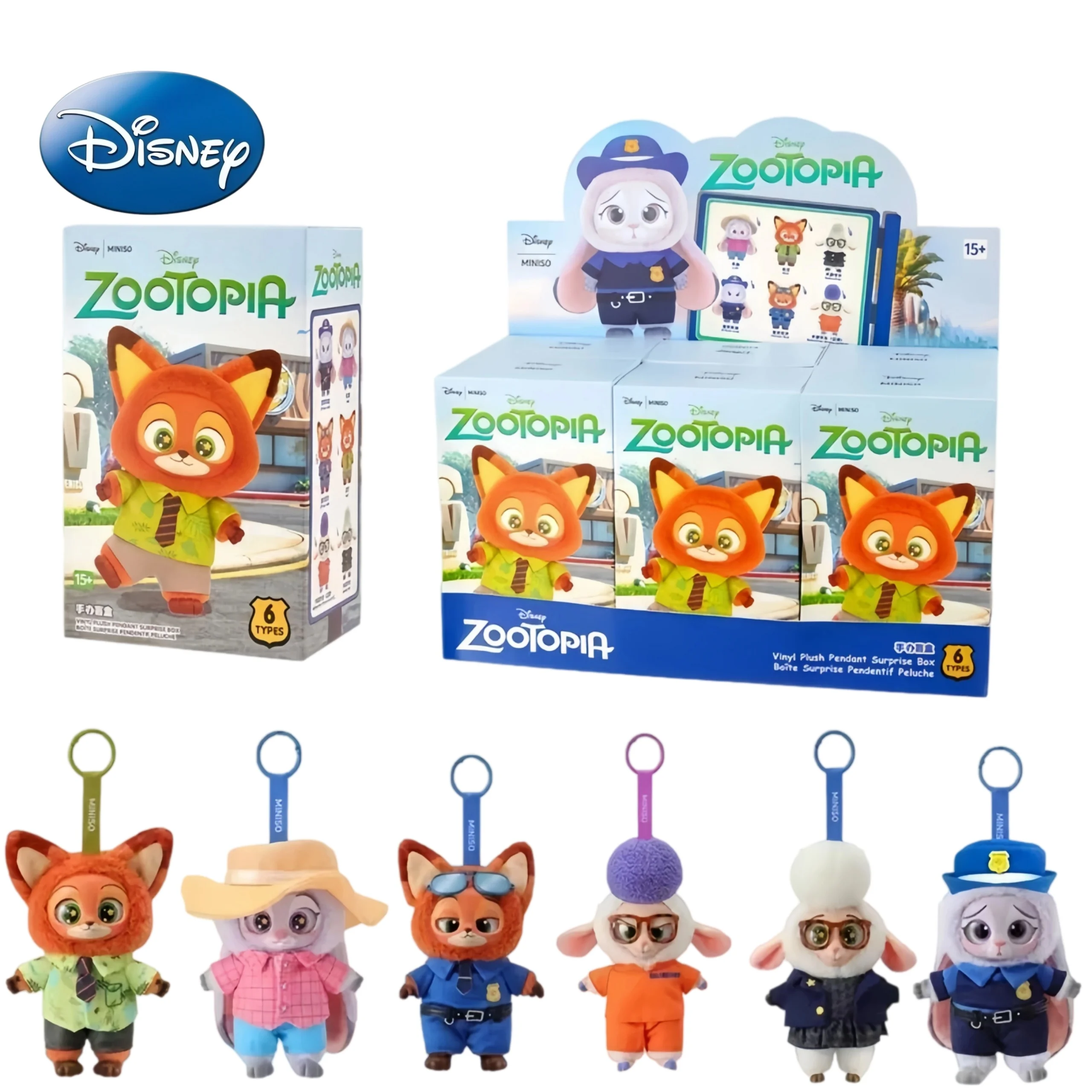 

НОВИНКА 2026: Серия Disney Zootopia, коллекционная коробка-сюрприз, виниловые плюшевые фигурки Джуди и Ника, подвески с мультяшными персонажами, модные игрушки, подарочная коробка на Рождество