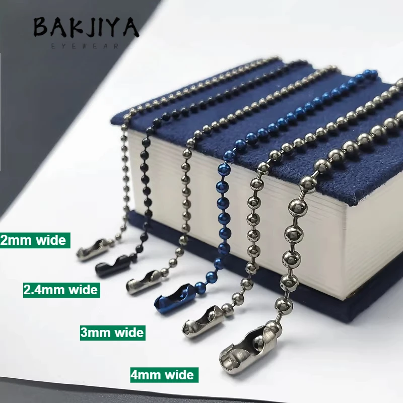 

New Fashion Pure Titanium Ball Chain Necklace 2.0mm/2.4mm/3.0mm/4.0mm Hypoallergenic for Sensitive Skin Jewelry Men Women Gifts