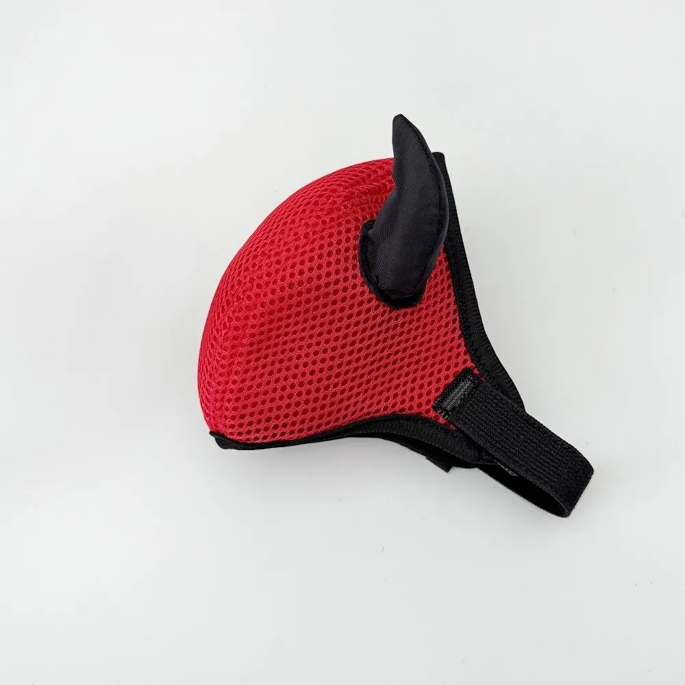 Breathable Mesh Dog Grooming Earmuff Devil Horns Red Black Color Cat Sedation Hat Soft Cute Pet Halloween Ox Horn Hat