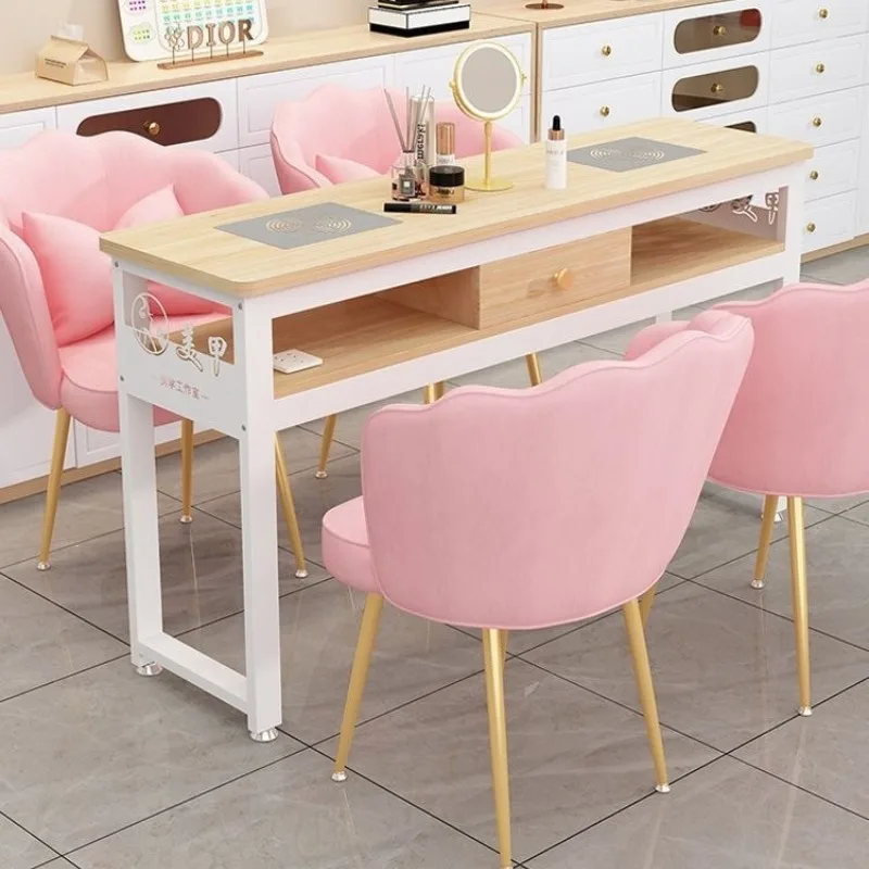 New Light Luxury Manicure Table Economical Single Double Japanese Style Metal Nail Desk Station Manicure Table Desk Nail Table
