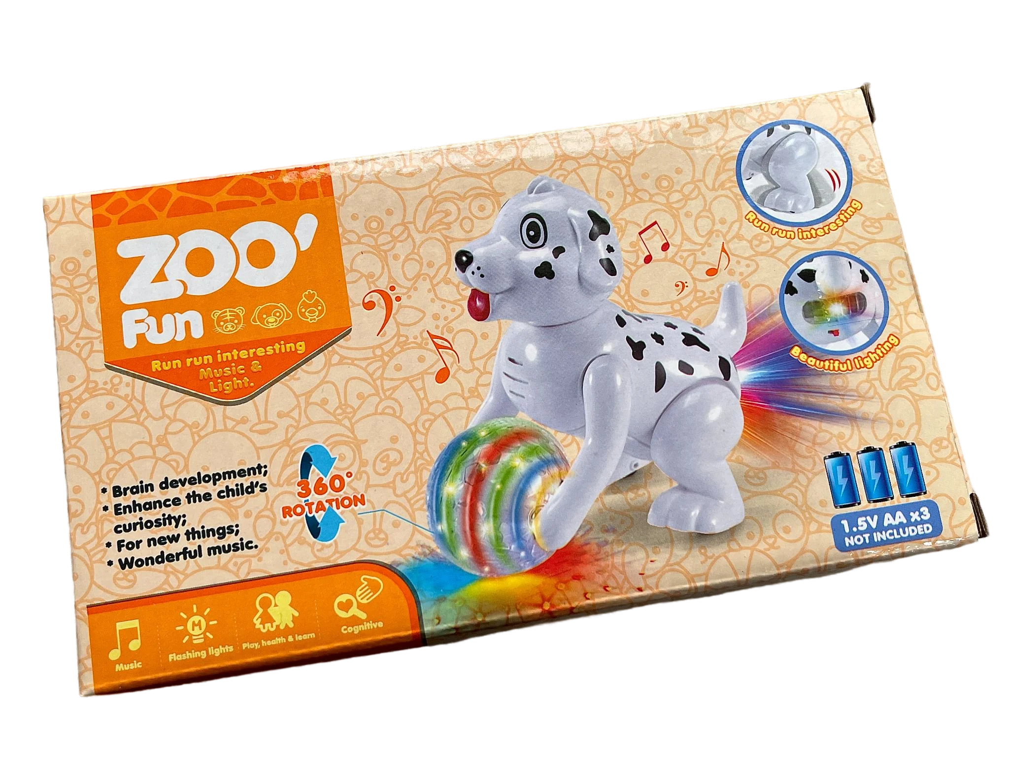 Zoo Run Sound Dazzle Electric 6 Animals  Baby Toys Stage Lights Music Fun and Companion Vocal Toy Suitable Gifts For Kids