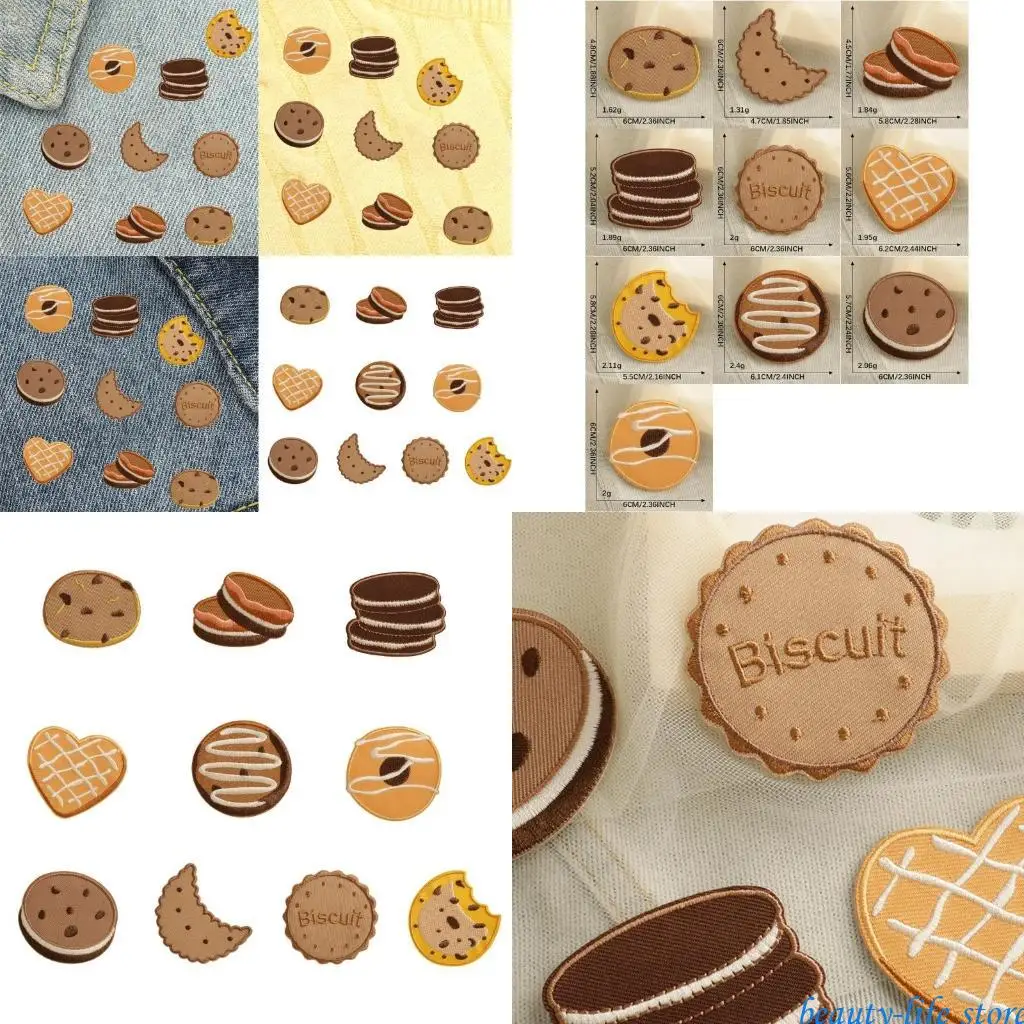 

Cartoon Biscuit Patches Sticker Adhesive Repair Patches For Kids Clothes Set Of 10 517D