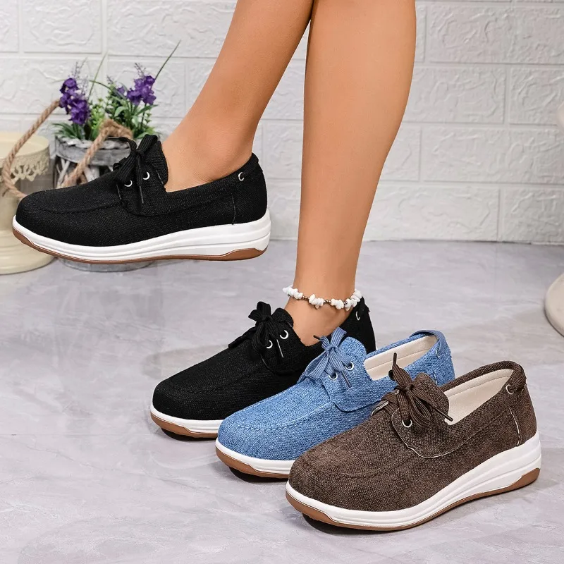 

Trendy Casual Single Shoe Women's 2025 New Minimalist and Versatile Flat Bottomed Low Cut Lace Up Vulcanized Shoes Zapatos Mujer