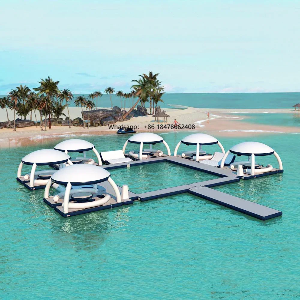 Inflatable Water Park Water Play Equipment Water Platform Lov E Island  Pool Slide Floating Dock for Raft Pontoon Boat