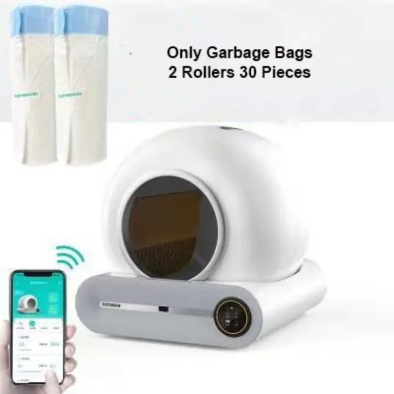 Original Cat Litter Box Trash Bag 2/4 Rollers Pet Automatic Cat Litter Box Poop Bag 1 Roller 15 Pieces Bags for TONEPIE