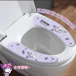 Kawaii Sanrio Kuromi Toilet Seat Cushion Cute Cinnamoroll My Melody Cartoon Stick-On Toilet Seat Convenient Clean and Hygienic