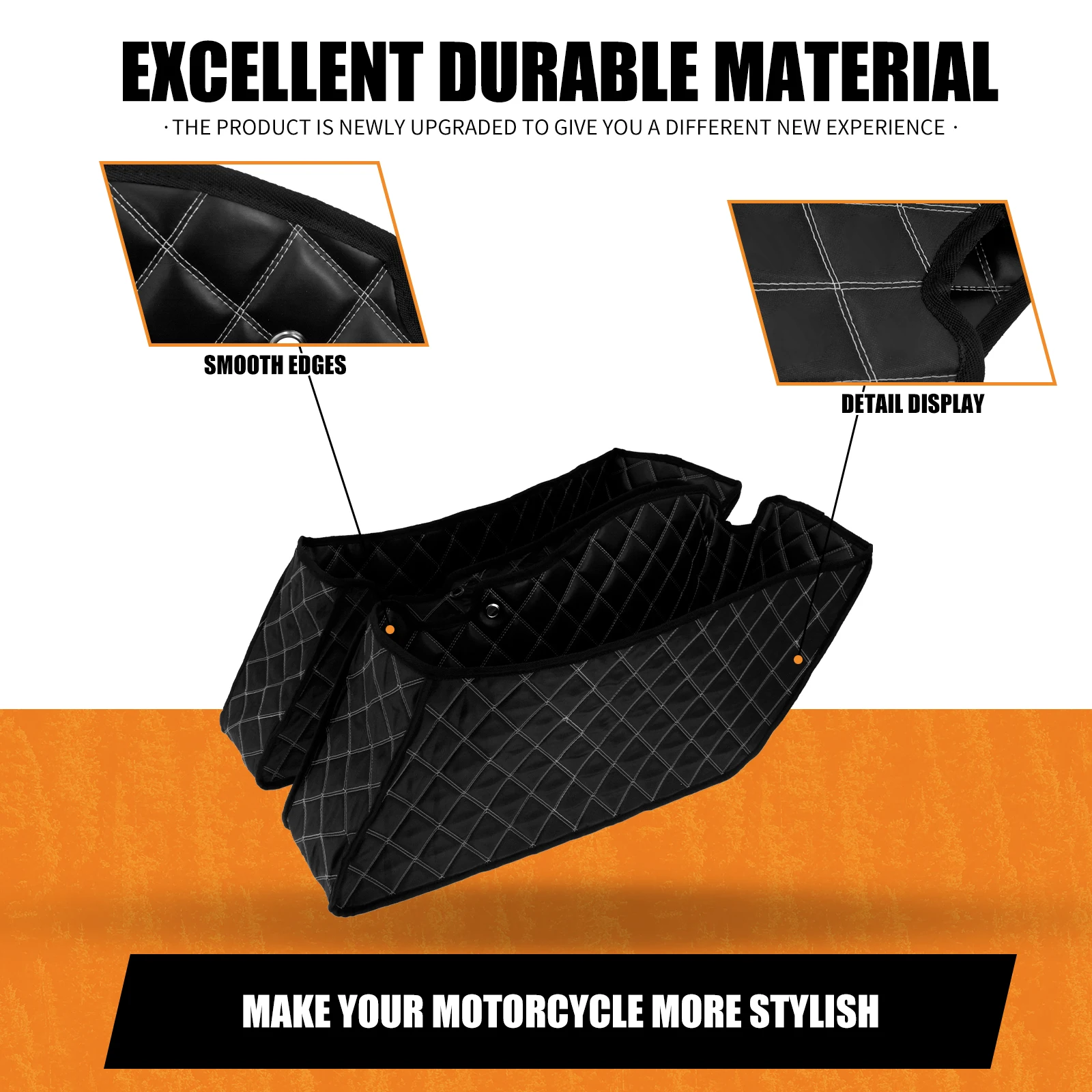 Motorcycle Saddlebag Insert Carpet Liner Thread Extended Bags For Harley Touring Street Glide Road Electra Glide FLHX 2014-2022