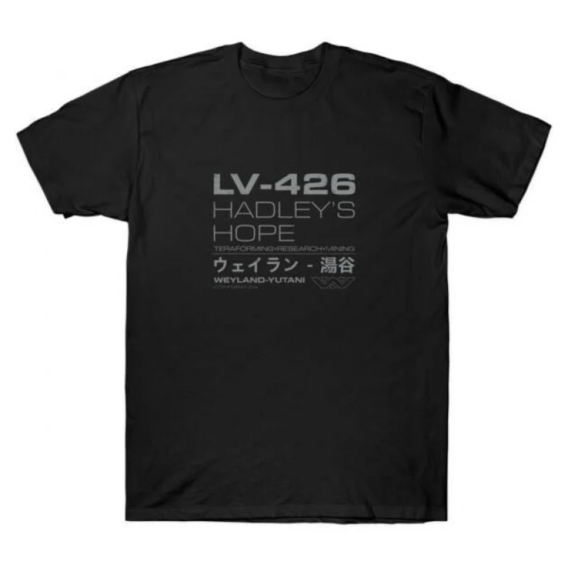 

LV 426 Hadley's Hope 0412 Retro Sci-Fi Alien Gift T-Shirt Weyland Horror movie Xenomorph Graphic clothes All size tops S-6XL