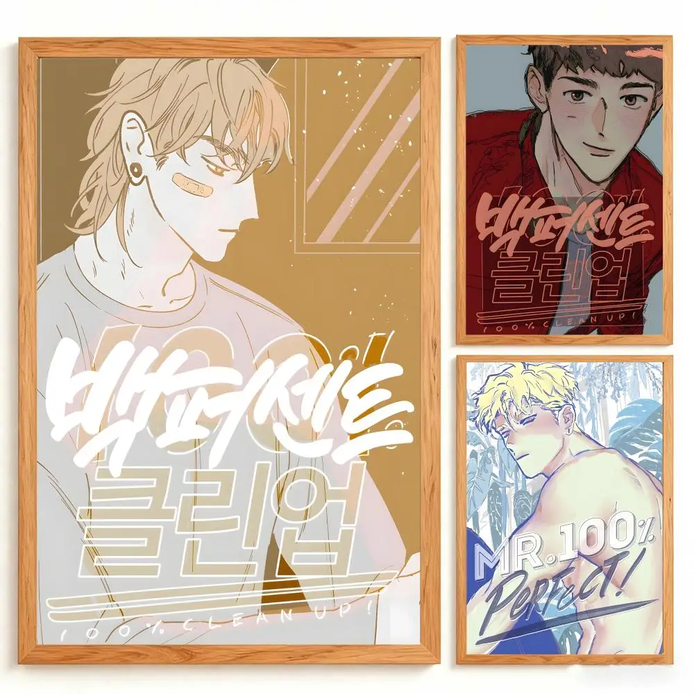 Anime 100% Clean Up Poster Wall Art Poster Prints Home Wall Decor Gift for Living Room, Bedroom Bar & Parlor