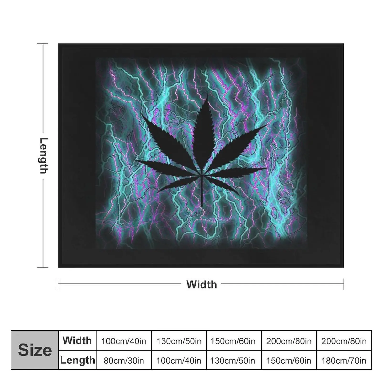 Blue Lighting weed Throw Blanket Polar Decorative Sofas Furrys Multi-Purpose Blankets