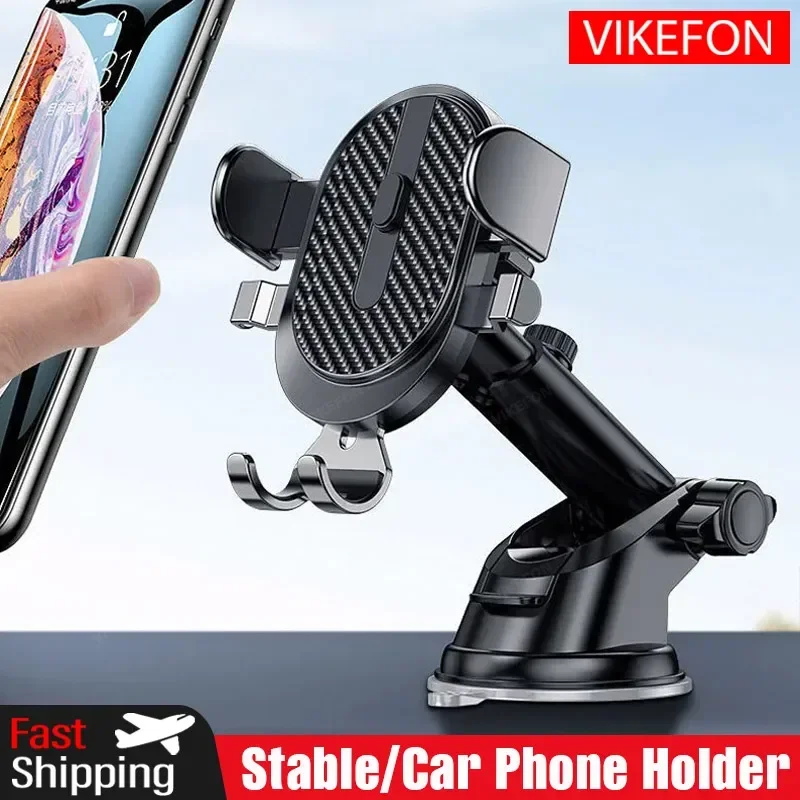 2024 New Car Phone Holder Auto-Lock Suction Cup Stand Stable 360° Rotation Windshield Car Dashboard Bracket For iPhone Samsung