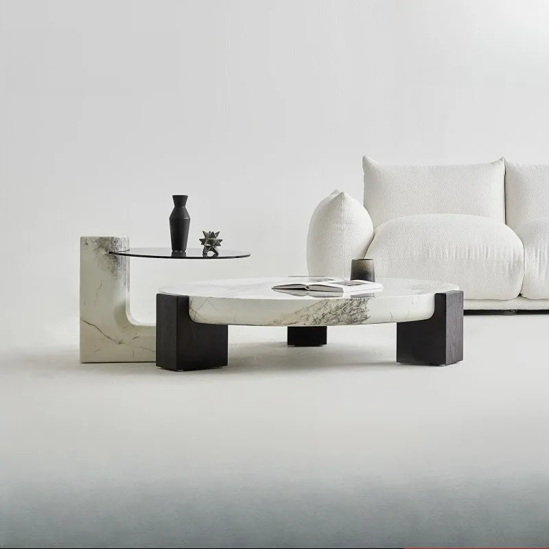 

Tray Centerpiece Coffee Table Sets Aesthetic Marble Minimalist Living Room Side Tables White Designer Stolik Kawowy Furniture