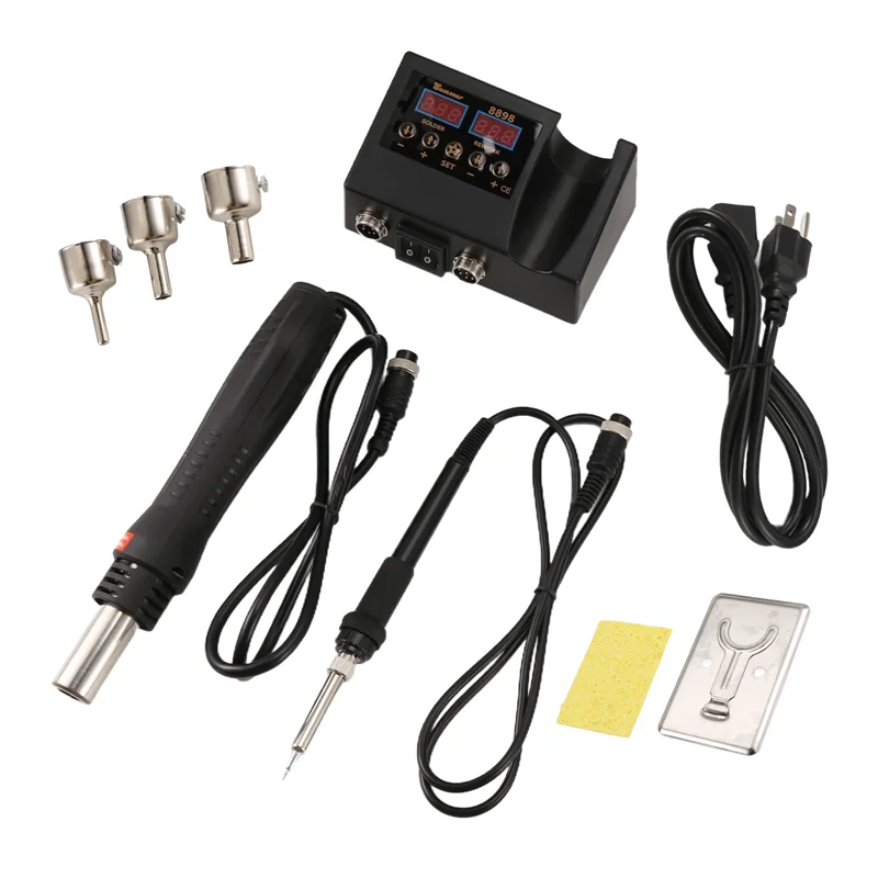 

AB15-2In1 Soldering Station 8898 Digital Display Welding Rework Station Electric Soldering Iron Hot Air Repair Tools