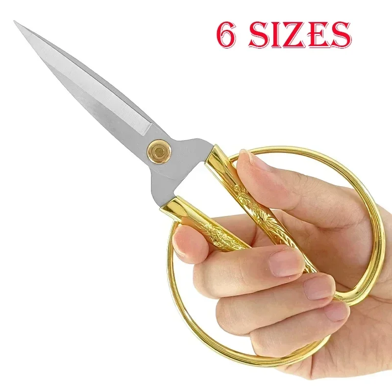 Stainless Steel Sewing Gold Scissors Short Cutter Durable Vintage Embroidery Tailor Scissors Fabric Cutter Craft Tool for Sewing