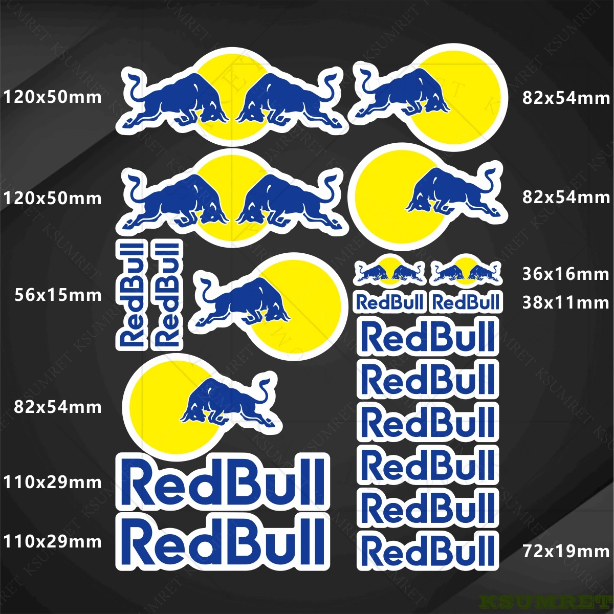 For Red Bull Motorcycle Stickers Logo Decal Emblem