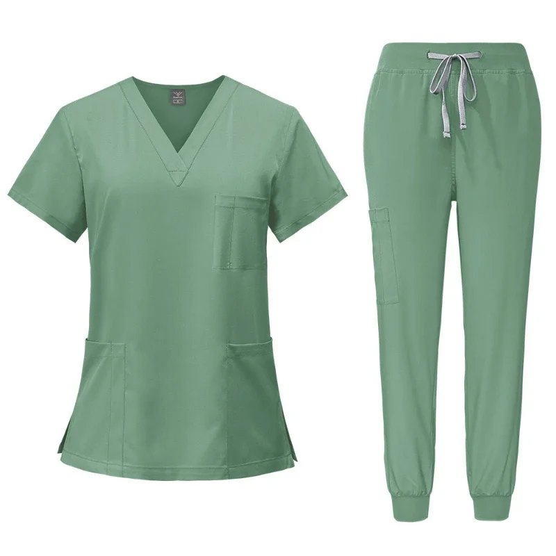 2026-new-elastic-quick-dry-medical-scrubs-women-short-sleeve-work-uniform-two-piece-set-for-hospital-clinic-and-operating-room