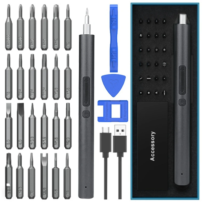 

Мини-электрическая отвертка все-в-одном, Набор прецизионных отверток для ноутбука, телефона с магнитной текстурой