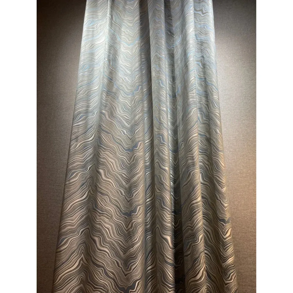 

UV Protection American Contour Texture Blackout Curtains for Living Room Bedroom Floor Window Made Products