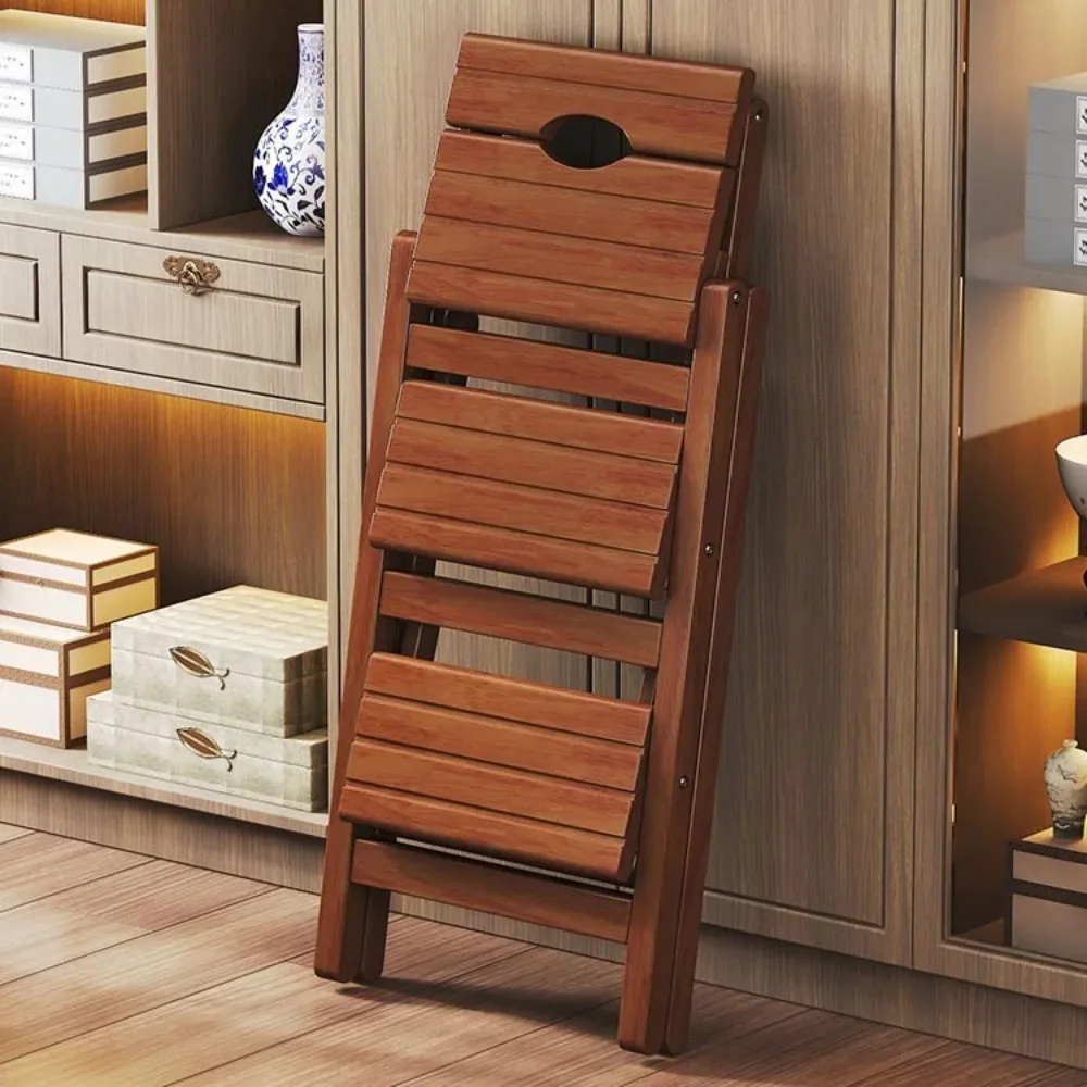 Foldable Ladder Chair Solid Wood Ladder Stool Household Installation-free Climbing Pedal Multi-functional Climbing Step Stool