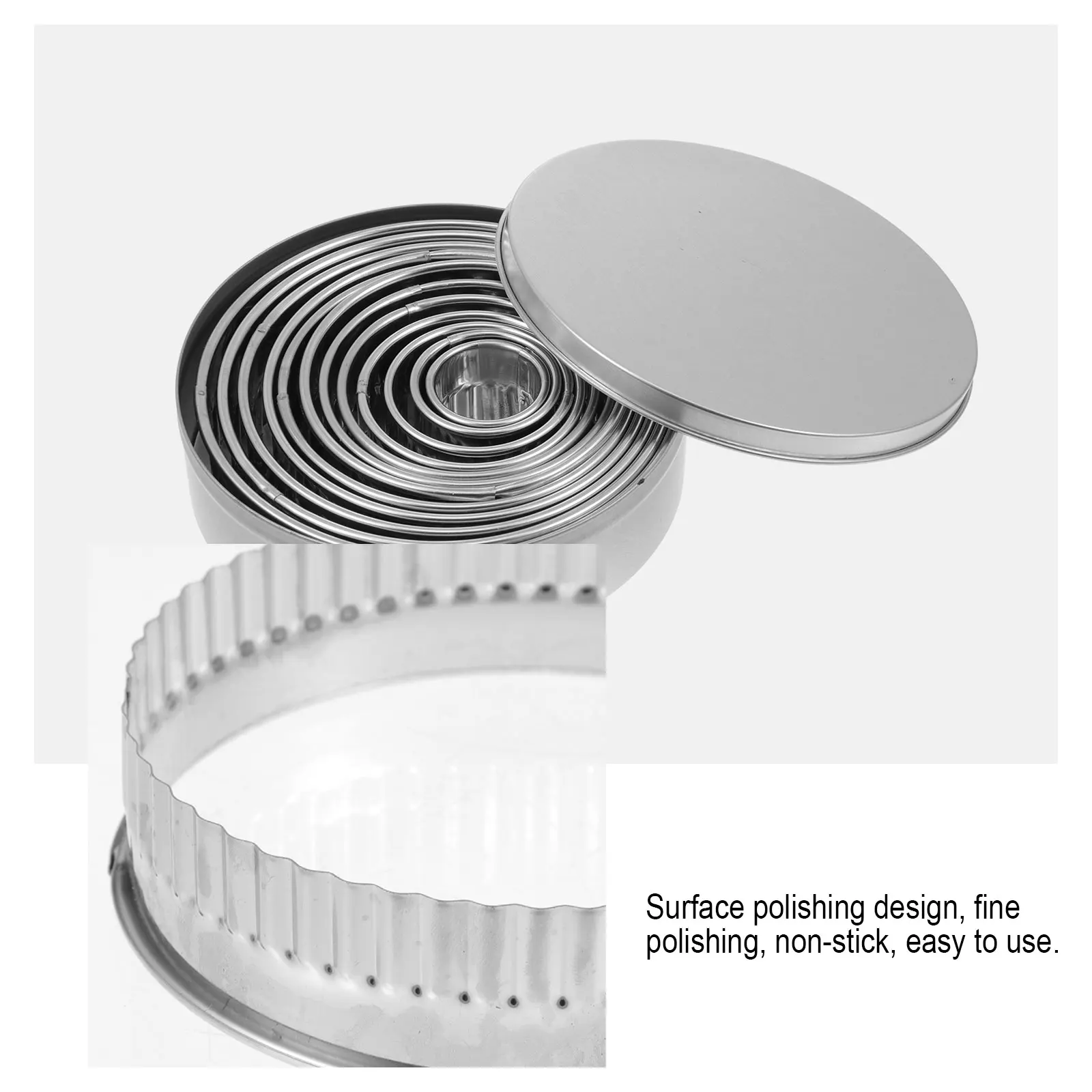 

12pcs Circle Molds Baking Tools Diy Cookie Molds Round Cookie Moulds Mini Cake Pans Easy Clean Baking Tools Safe