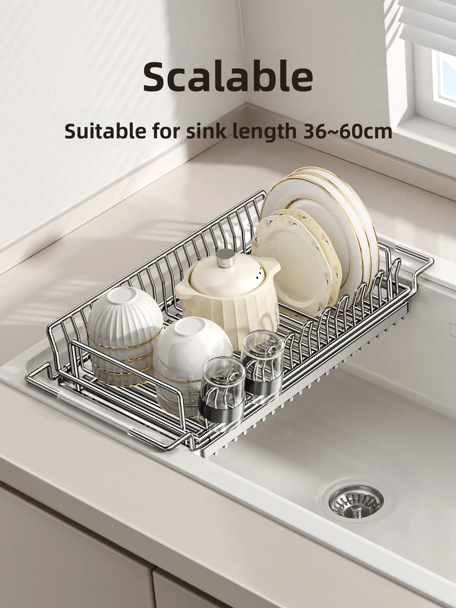 

Retractable 304 Stainl Steel Drain Basket Kitchen Sink Di Drainer Vegetable Waing Basket Storage Ra Modern Home Use