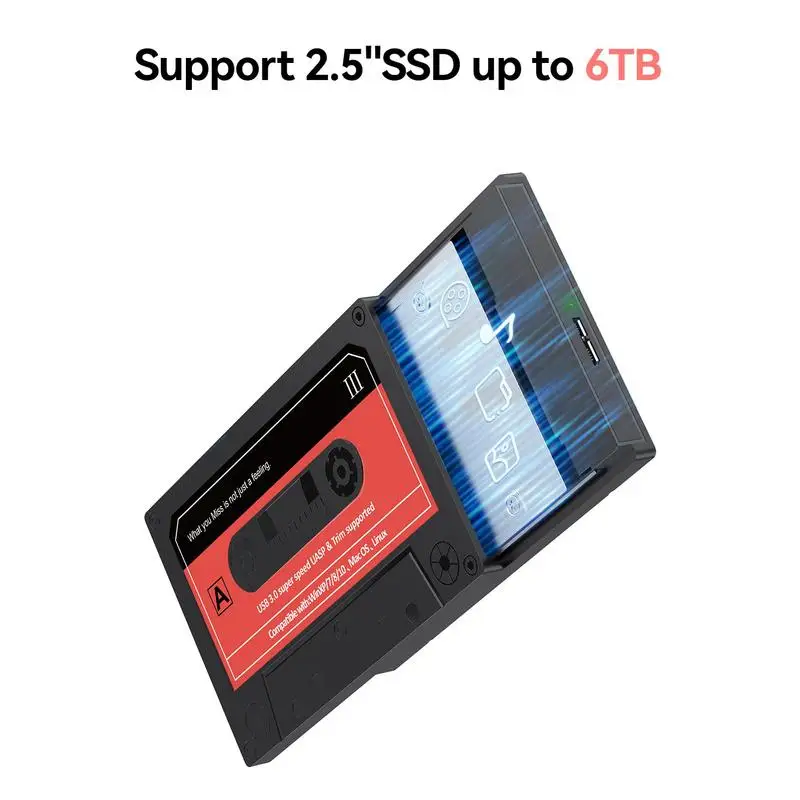 حافظة قرص صلب خارجي للحمل العام ، شكل شريط ، حاوية SSD ، 5 جيجابايت في الثانية ، قارئ USB