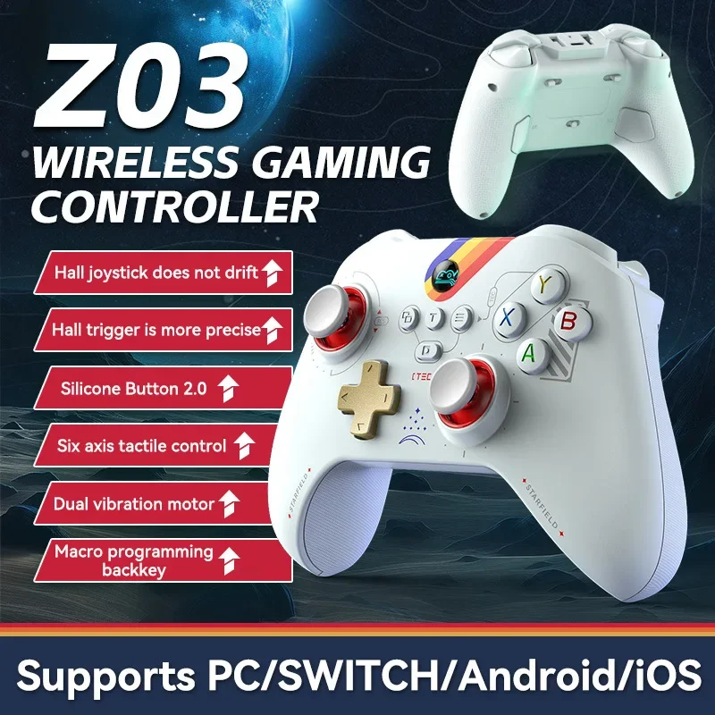 S جديد Z03 وحدة تحكم ألعاب لاسلكية ل PS4 التبديل IOS PC المزدوج الزناد قاعة روك ستة محاور الجسدية ماكرو البرمجة الخلفية