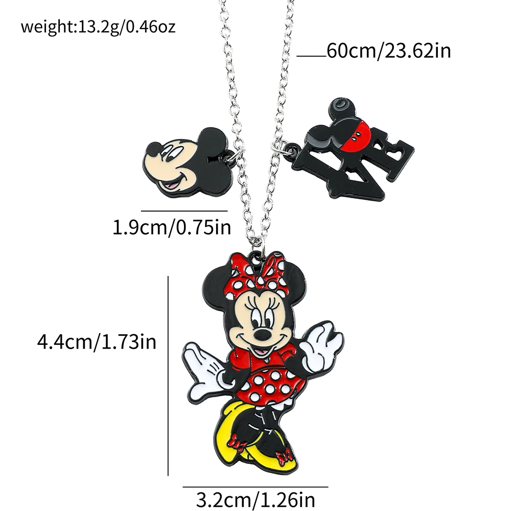 Anime Mickey Mouse Necklace Kawaii Minnie Jewelry Accessories Pendant Woman Necklace  present