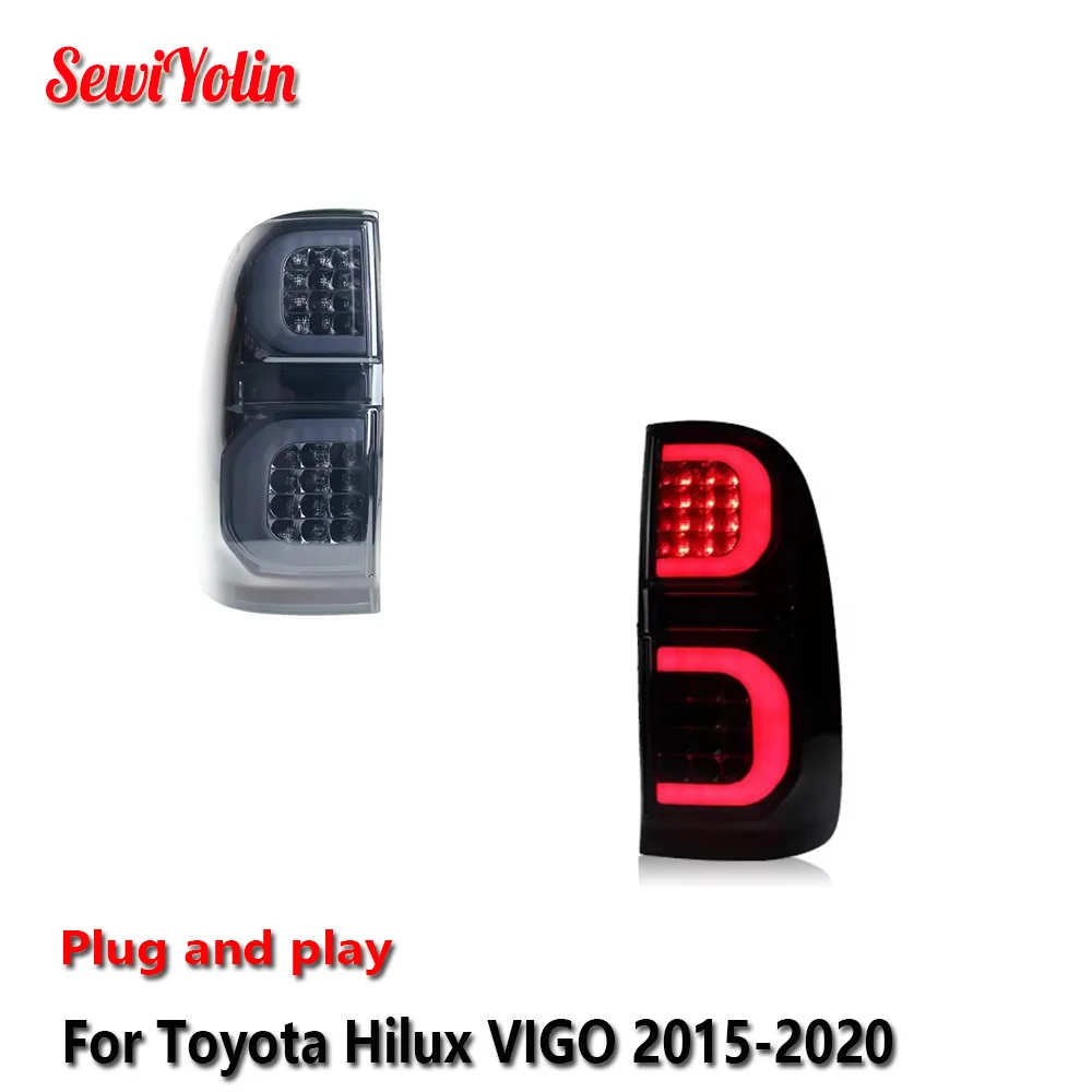 

Car LED Tail Light Accessories For Toyota Hilux VIGO 2015-2020 Auto Rear Fog DRL Brake Turn Signal Lamp Plug and Play
