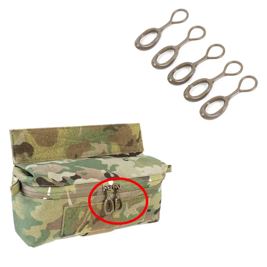 Tactical Vest Small Bag Accessory Pull Loop Zipper Handle/Ring Handle 5 pcs