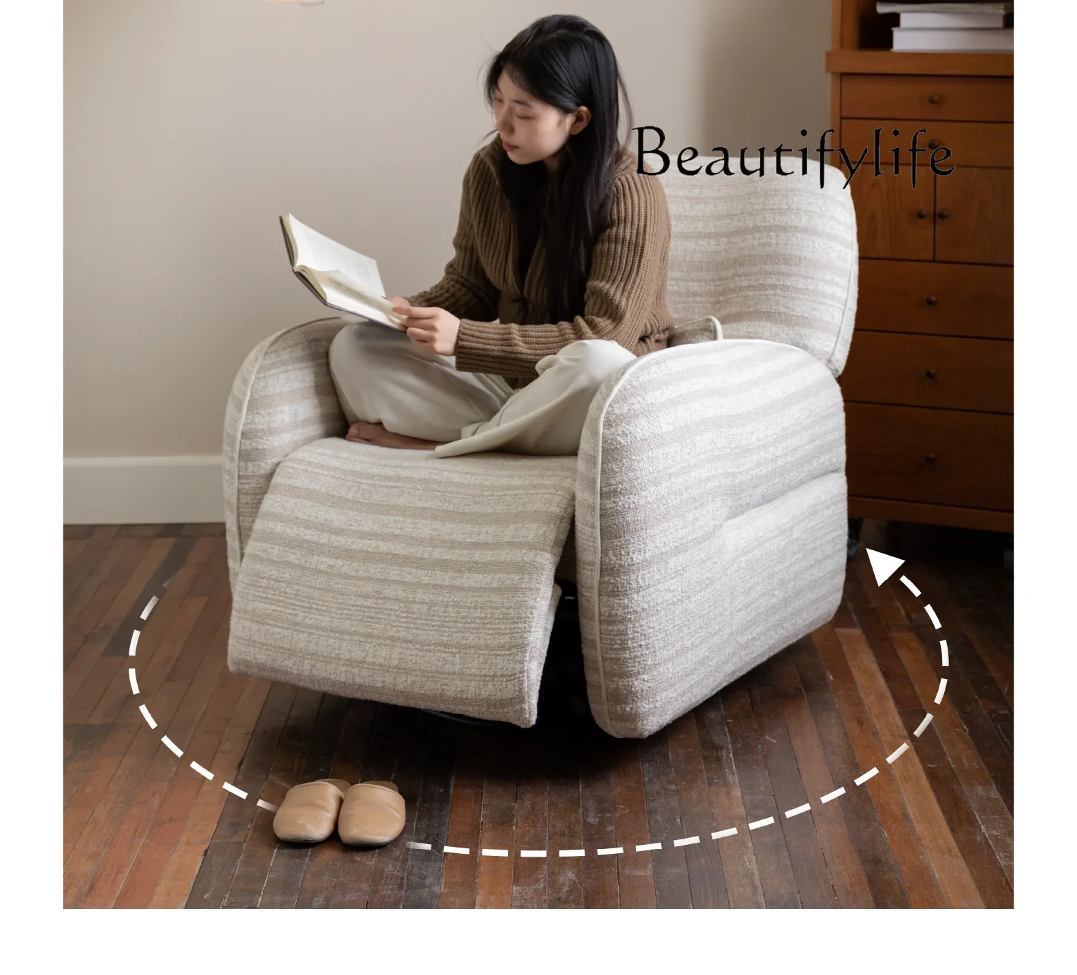 

yj32 Modern Function Sofa Electric First Class Lazy Sofa Single Chair Sleeping Rocking Chair Rotating
