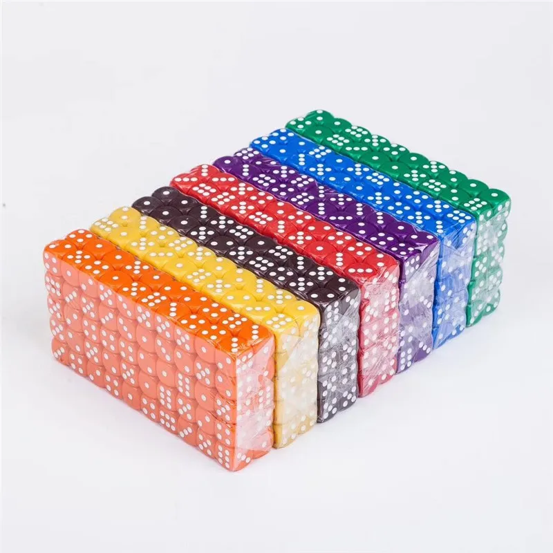 Juego de dados opacos para Bar, Pub, Club, fiesta, juego de mesa, 50 piezas, 12mm, multicolor, seis caras, D6