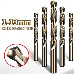 1mm-13mm M35 Cobalt HSS Drill Bit Straight Shank T-wist Drill Bit For Metal Stainless Steel Drilling Metalworking Power Tools