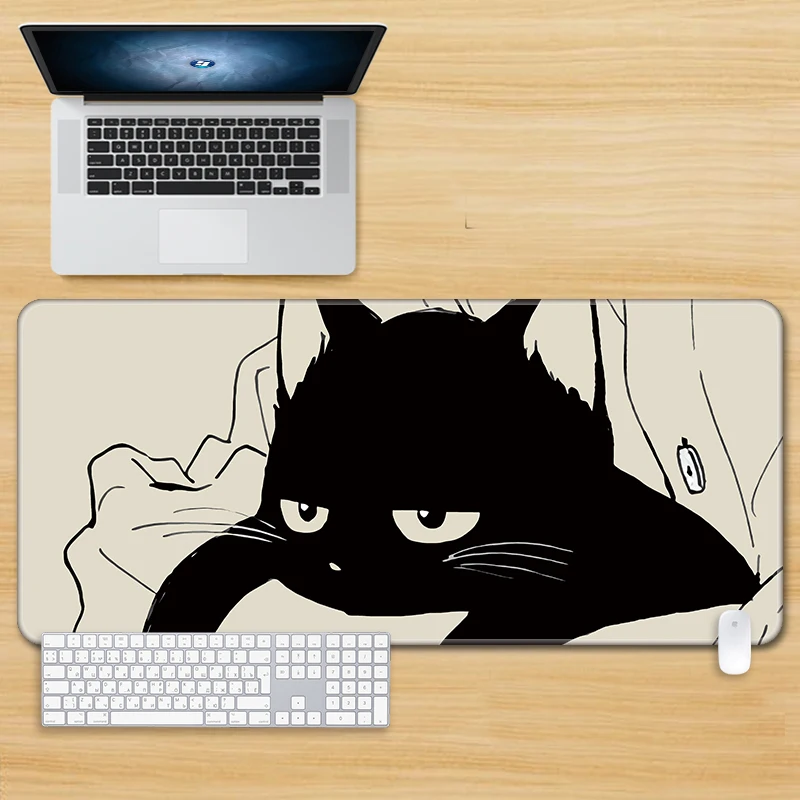 Mouse Pad Kawaii Cat, Tapete de Jogo Grande, Base Antiderrapante, Computador Mousepad, Escritório e Casa, Xxl, 80x30cm