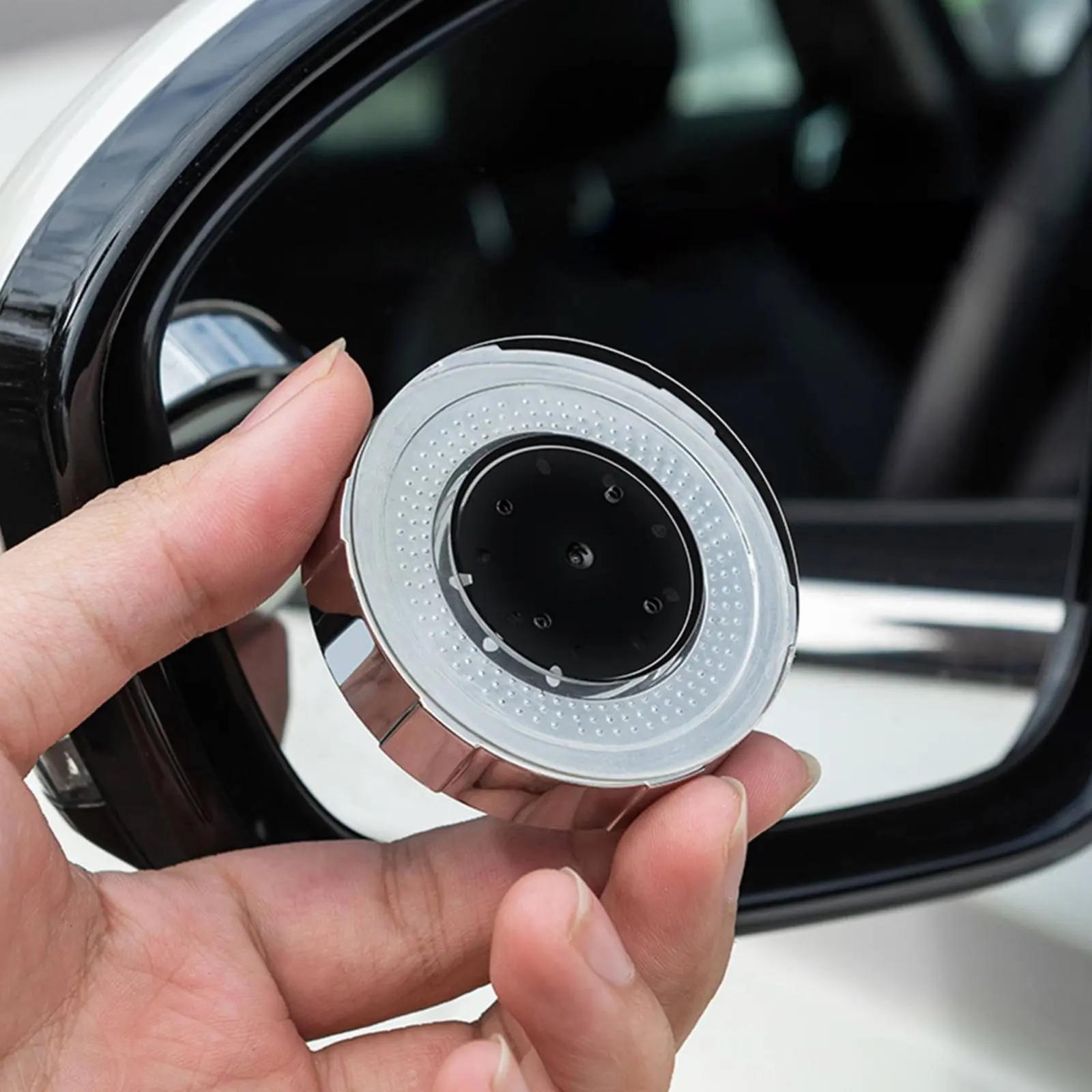 2 Pieces Suction Cup Car Mirror Wide Angle 360 Degree Adjustable Mirror Easy Installation Waterproof for Parking