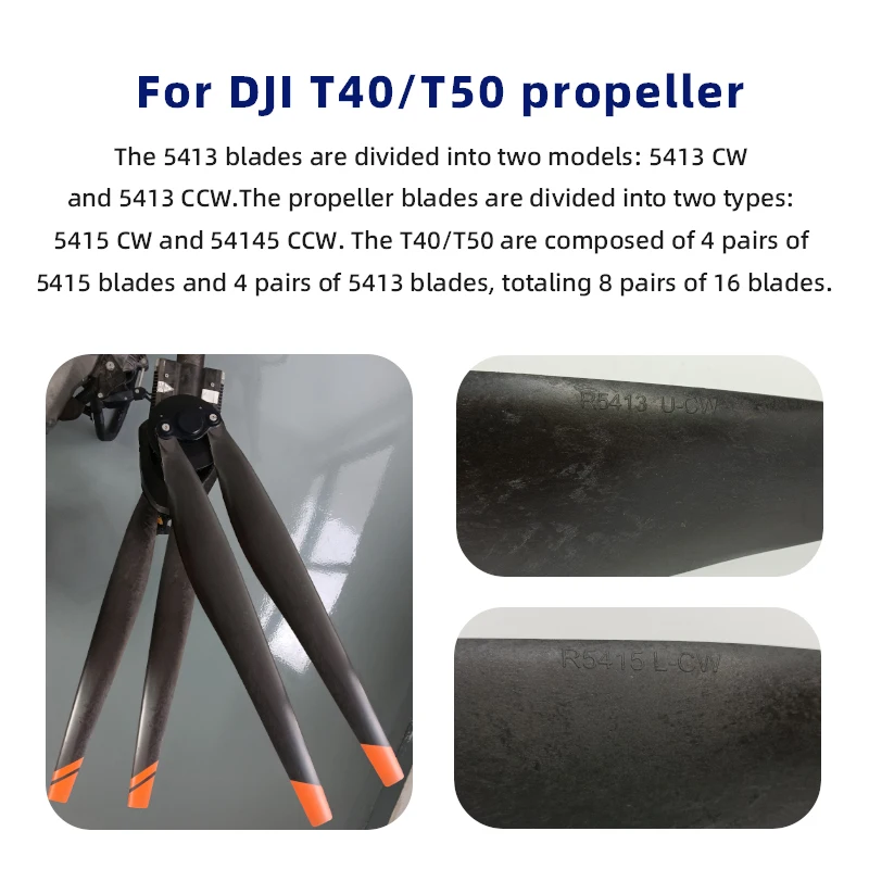 프로펠러 5413 5415 for DJI T20P/T40/T50 농업용 탄소 섬유 플라스틱 프로펠러 Agras Drone Parts Accessories
