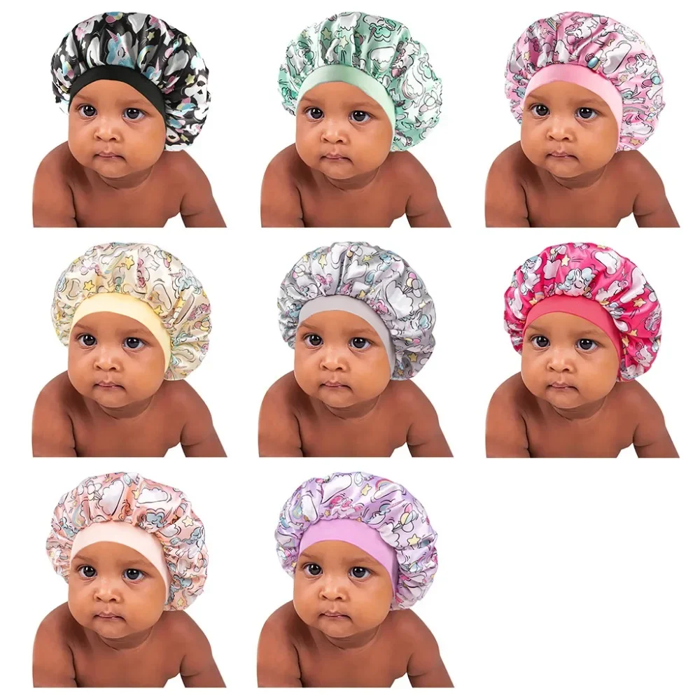 2Pcs Infant Soft Stretch Hair Hat - Comfortable, Breathable and Adjustable Sleeping Cap, Perfect for Travel and Daily Wear