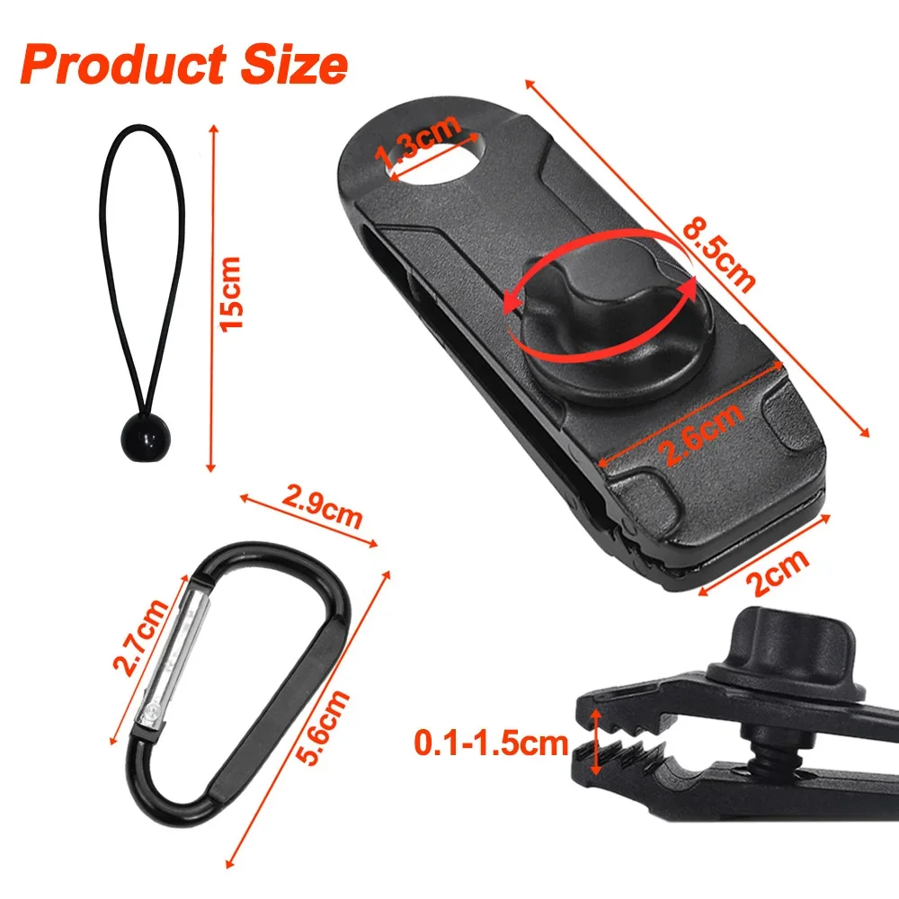 5~20PC Awning Clamp Tarp Clips Heavy Duty Lock Grip Tent Fasteners Clips Pool Awning Bungee Cord Car Tighten for Outdoor Camping