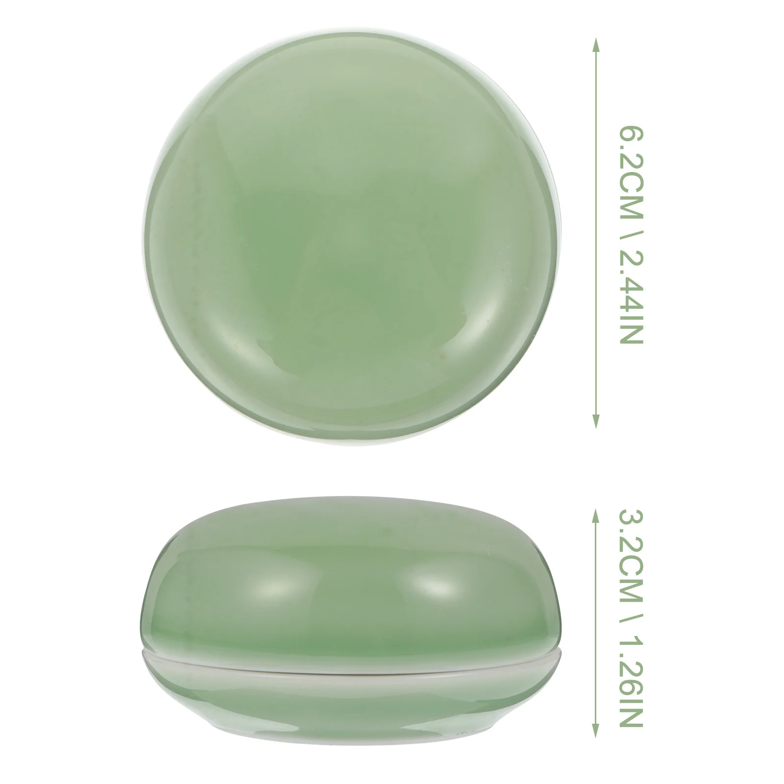 1Pcs Calligraphy Inkpad Box Yao Porcelain Red Ink Paste Container with Smooth Surface Easy Clean Desktop Chinese Painting