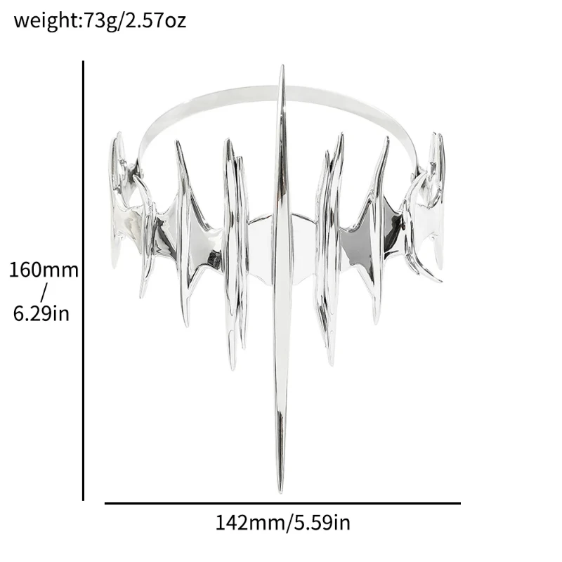 Luxury Irregular Cyberpunk Mask Exaggerate Silver Color Facial Jewelry Charm Punk Rock Head Accessories For Women Men Party Gift