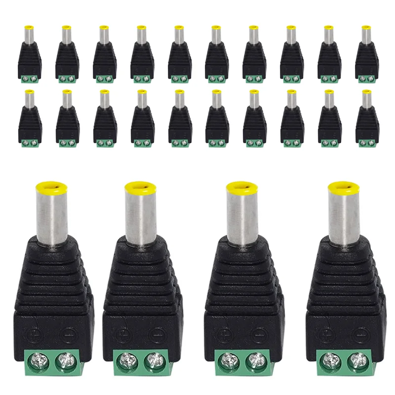 5/20/100 szt. Złącze wtykowe zasilania prądem stałym 5,5*2,1 mm (typ mocowania śrubowego) Potrzebujesz spawania Adapter wtyczki DC