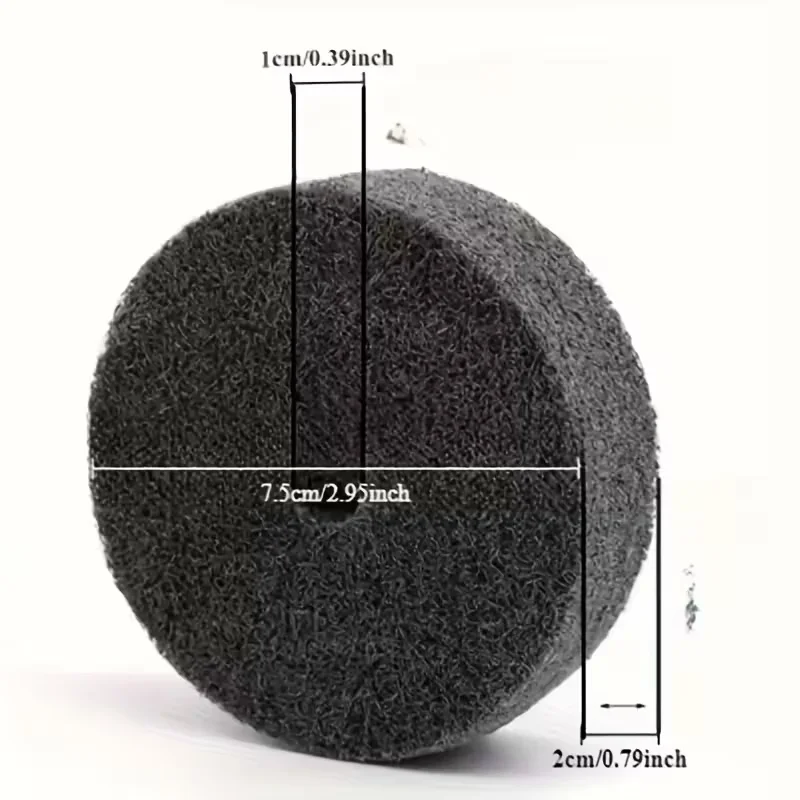 عجلة تلميع ألياف 3 بوصة 1/5 قطعة - عجلة طحن بديلة مقاس 3/8 بوصة، مناسبة لآلات تلميع الطاولة ومطاحن الزوايا